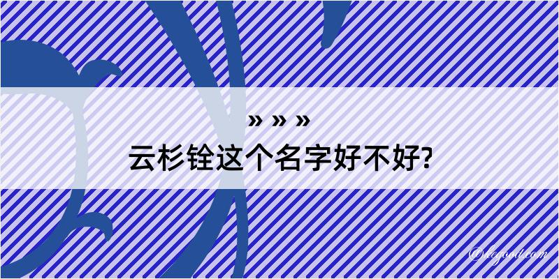 云杉铨这个名字好不好?