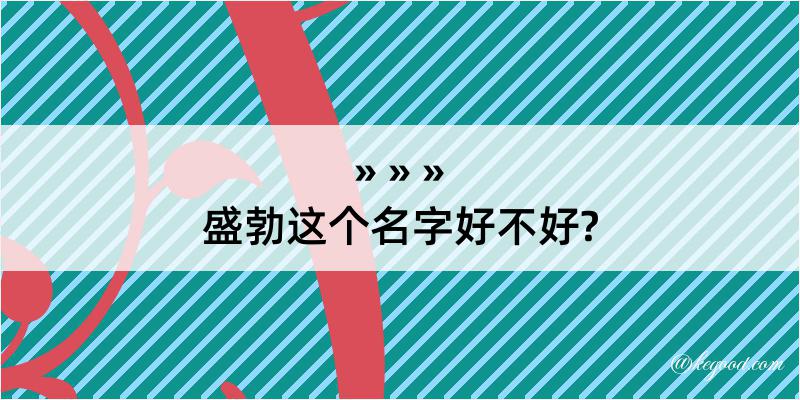 盛勃这个名字好不好?