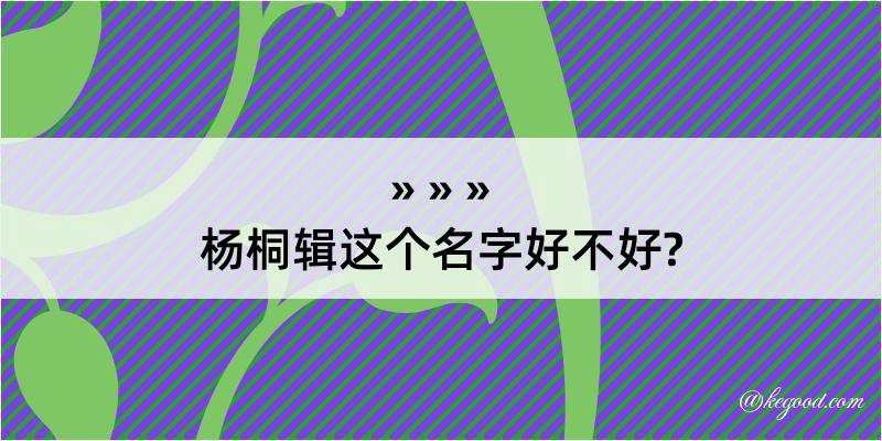 杨桐辑这个名字好不好?