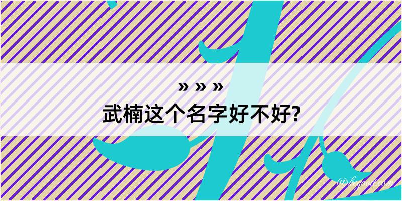 武楠这个名字好不好?