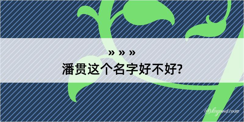 潘贯这个名字好不好?