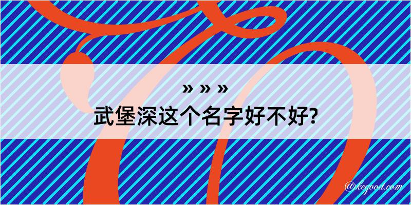 武堡深这个名字好不好?