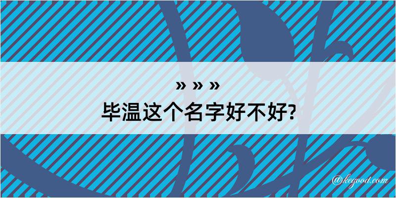 毕温这个名字好不好?