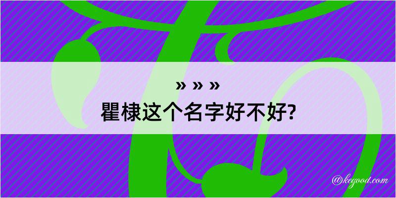 瞿棣这个名字好不好?