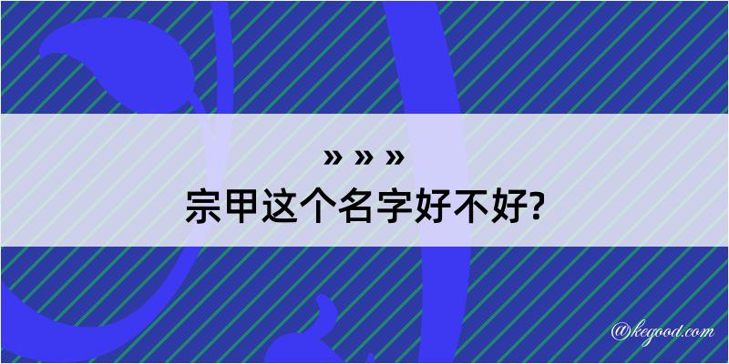 宗甲这个名字好不好?