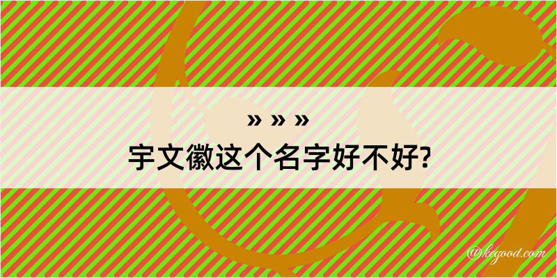 宇文徽这个名字好不好?