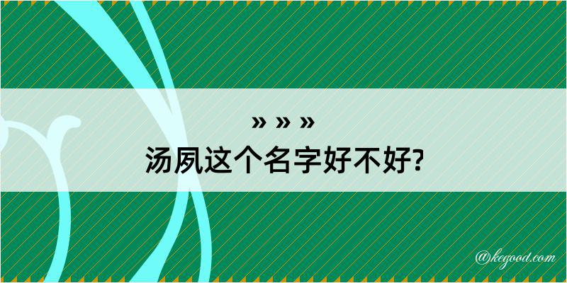 汤夙这个名字好不好?