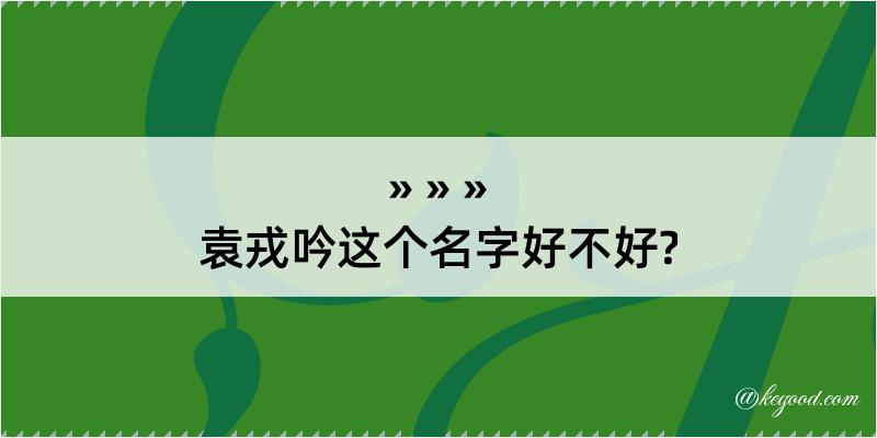 袁戎吟这个名字好不好?