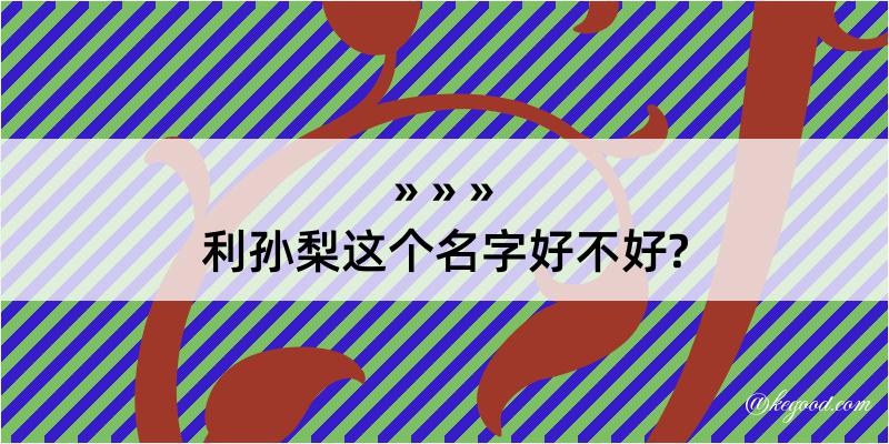 利孙梨这个名字好不好?