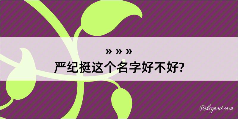 严纪挺这个名字好不好?