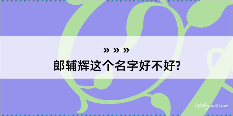 郎辅辉这个名字好不好?