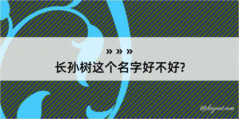 长孙树这个名字好不好?