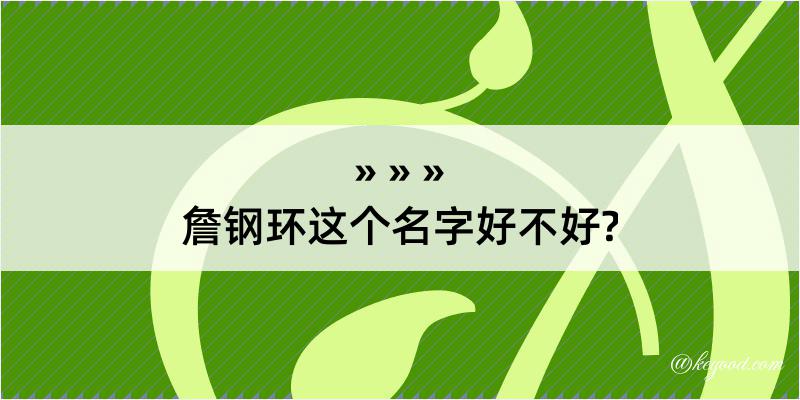 詹钢环这个名字好不好?