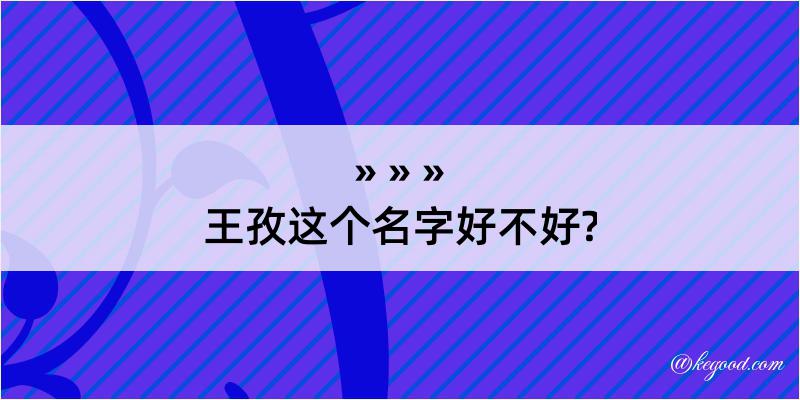 王孜这个名字好不好?