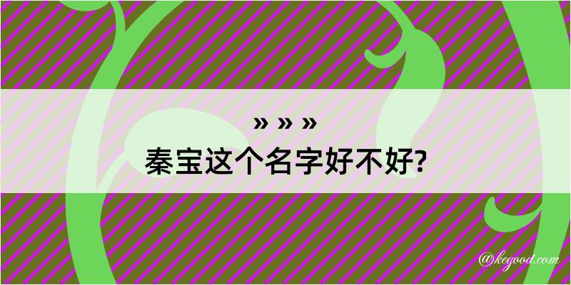 秦宝这个名字好不好?