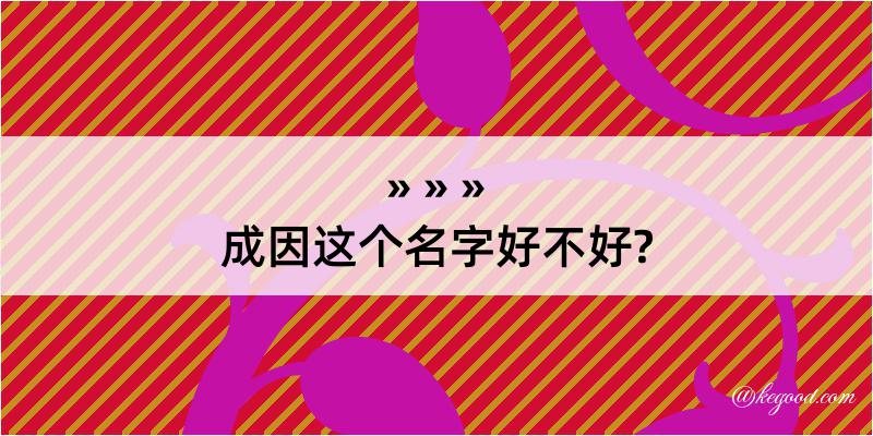 成因这个名字好不好?