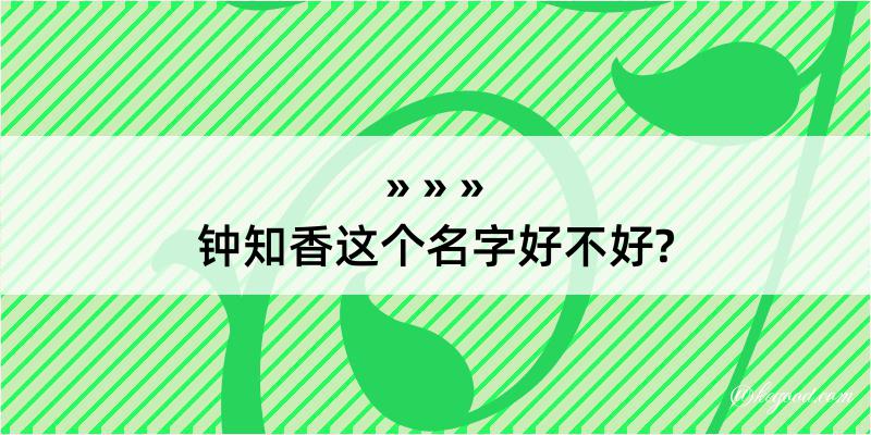 钟知香这个名字好不好?