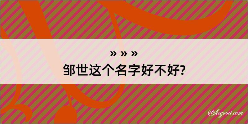 邹世这个名字好不好?