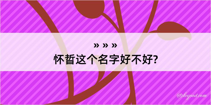 怀晢这个名字好不好?