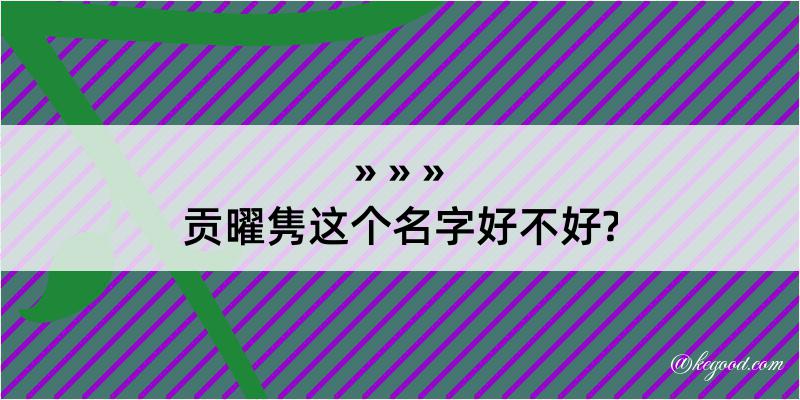 贡曜隽这个名字好不好?