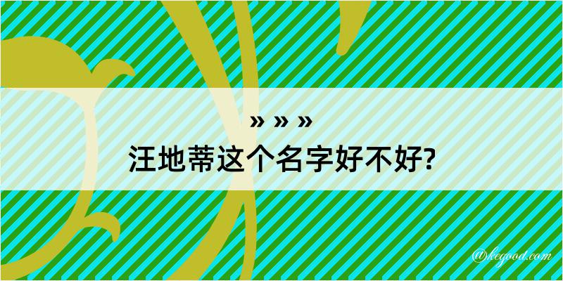 汪地蒂这个名字好不好?