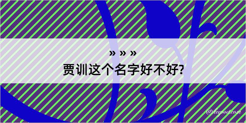 贾训这个名字好不好?