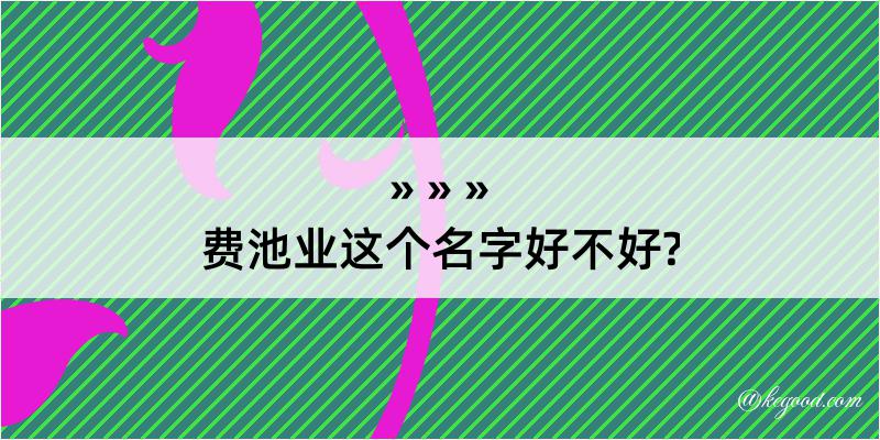 费池业这个名字好不好?