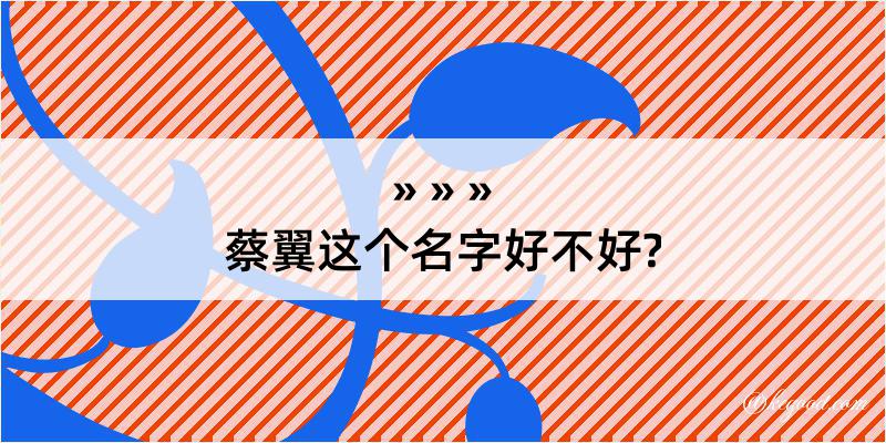 蔡翼这个名字好不好?