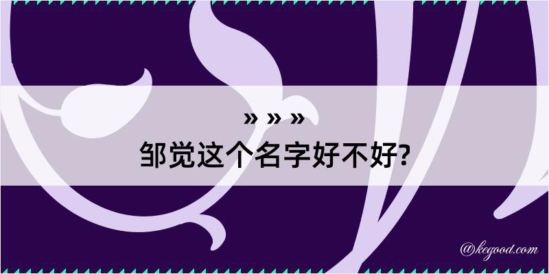 邹觉这个名字好不好?