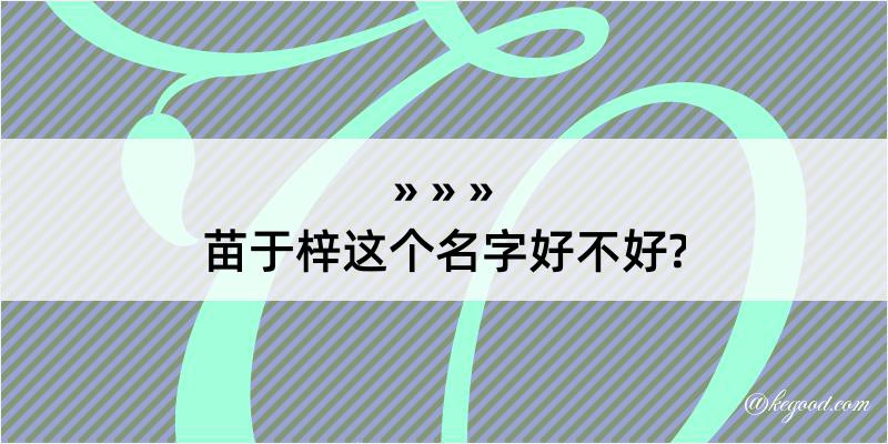 苗于梓这个名字好不好?