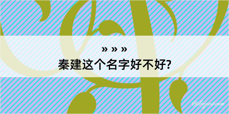 秦建这个名字好不好?