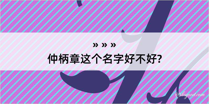 仲柄章这个名字好不好?