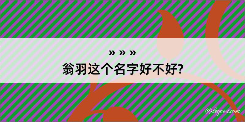 翁羽这个名字好不好?