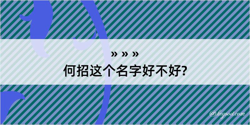 何招这个名字好不好?