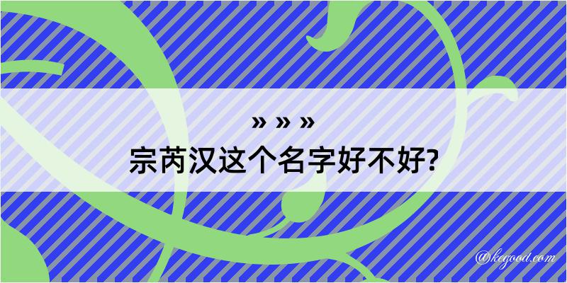 宗芮汉这个名字好不好?