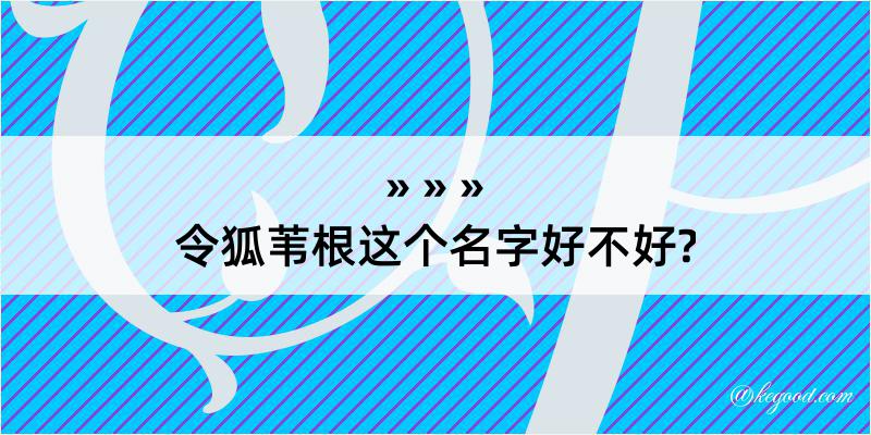 令狐苇根这个名字好不好?