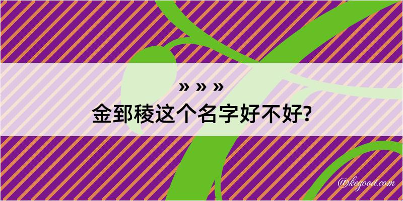 金郅稜这个名字好不好?