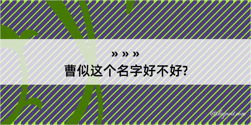 曹似这个名字好不好?