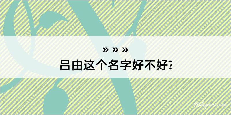 吕由这个名字好不好?