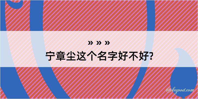 宁章尘这个名字好不好?