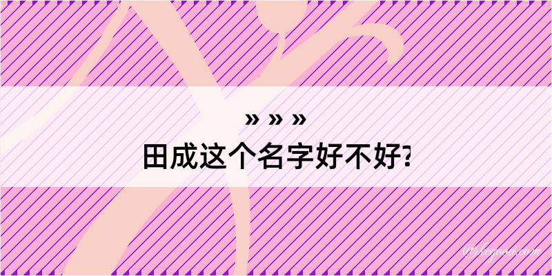 田成这个名字好不好?