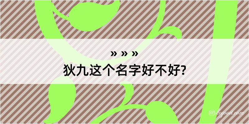 狄九这个名字好不好?