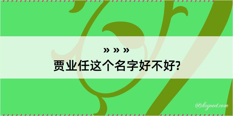 贾业任这个名字好不好?