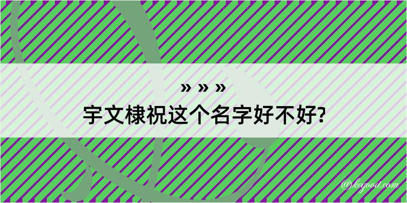 宇文棣祝这个名字好不好?