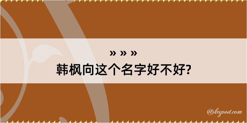 韩枫向这个名字好不好?