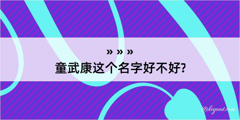 童武康这个名字好不好?