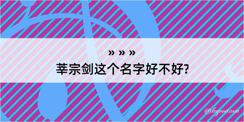 莘宗剑这个名字好不好?