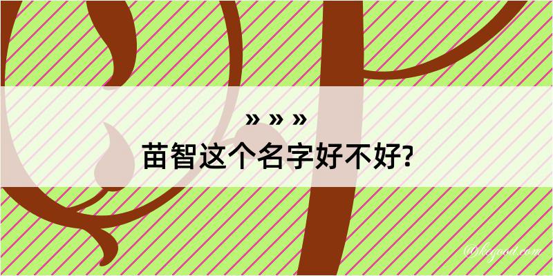 苗智这个名字好不好?