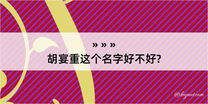 胡宴重这个名字好不好?