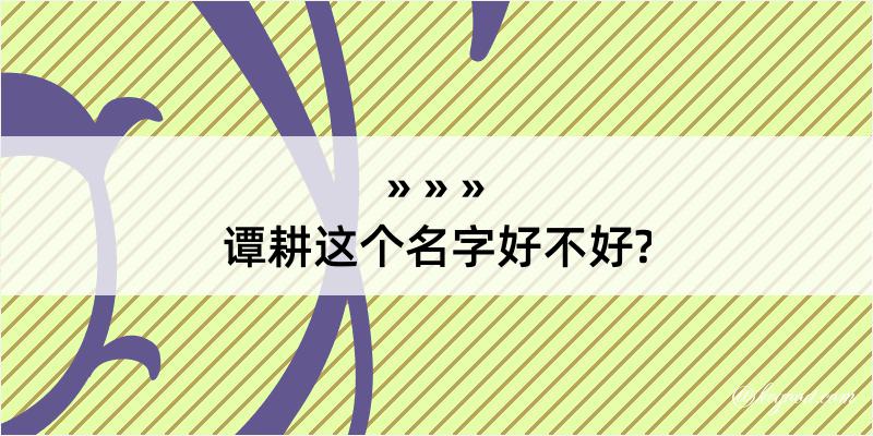 谭耕这个名字好不好?